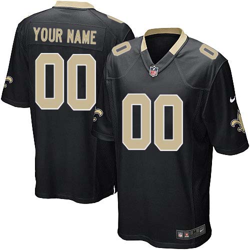 Youth Elite Nike Jersey Black Home - Customized NFL New Orleans Saints